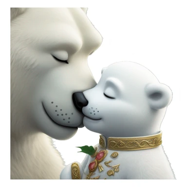 Prince kissing polar bear sticker
