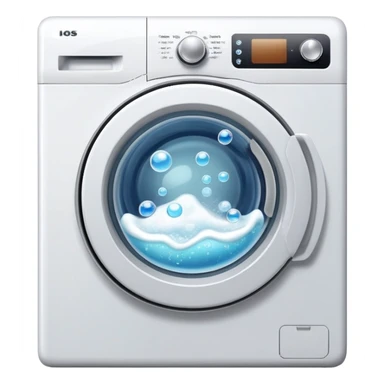washing machine with bubbles sticker