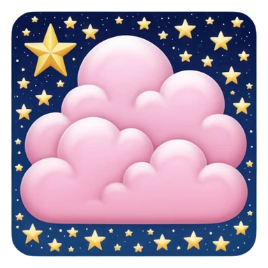 starry night sky, pink cloud sticker