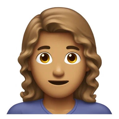 Slightly tanned brown long hair face palm emoji sticker