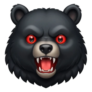 black bear with red eyes growling sticker