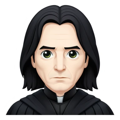 Severus Snape with long black hair and black robes sticker