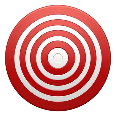 Minimalist target icon, flat design, centered bullseye with red and white concentric circles, clean vector style, modern UI icon, simple geometric shapes, high contrast, no text, transparent background, symmetrical, professional, app icon style, 1024x1024 sticker