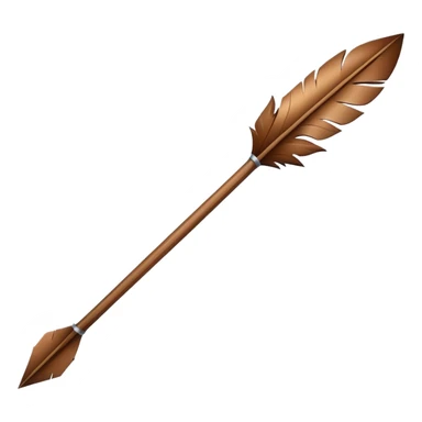 a wooden arrow with feathers sticker