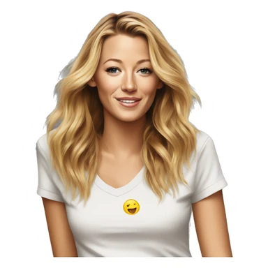 blake lively wearing tee sticker