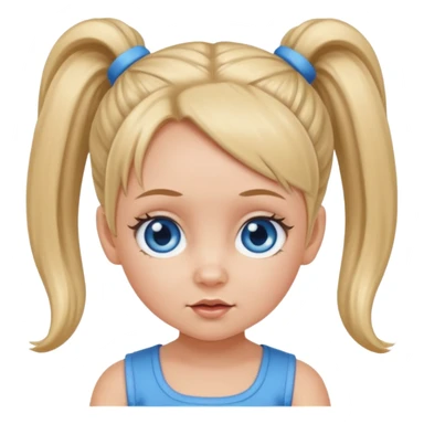 Baby Spice with blue eyes, ponytails hair sticker