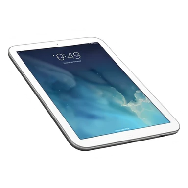 digital tablet  hovering above a smooth vector curve sticker