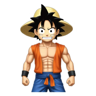 Luffy fusioner avec goku sticker