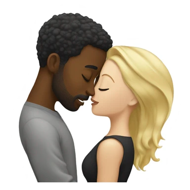 Black man kissing a white blond women sticker