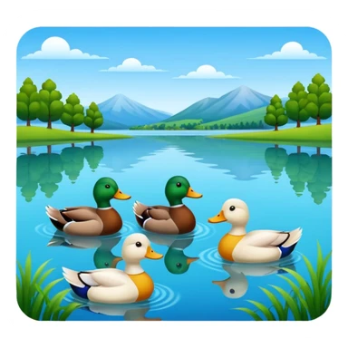 lake, ducks sticker