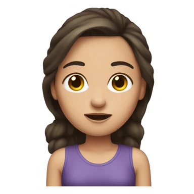 brunette girl with an eye twitch sticker