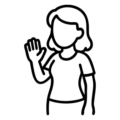 Make the young woman a redhead, keep her cheerful and faceless, minimalistic style with simple and clean lines. sticker