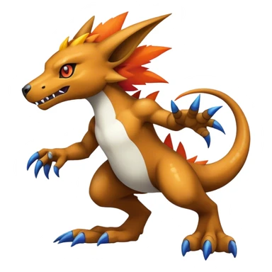 cool edgy badass colorful fantasy animal-Digimon-Fakemon full body sticker