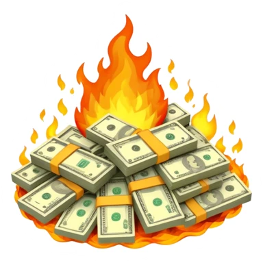 money on fire sticker