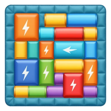 quilt in the shape of a battery icon sticker