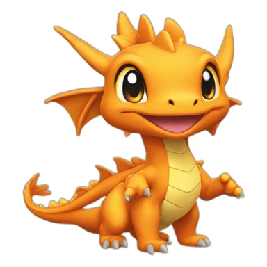 orange Dragon Pokemon Mega evalution sticker
