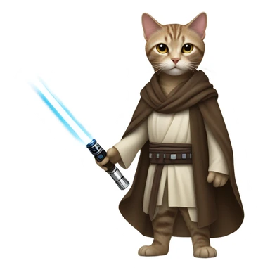 Jedi knight as a cat  sticker