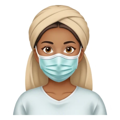 Woman with face mas o sticker