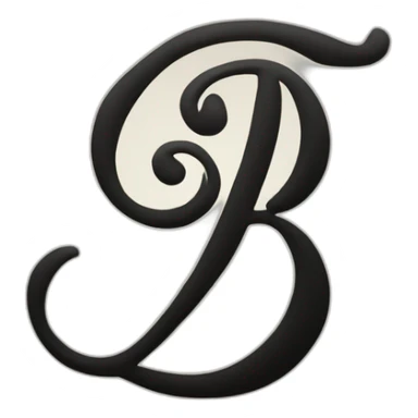Calligraphic B letter sticker