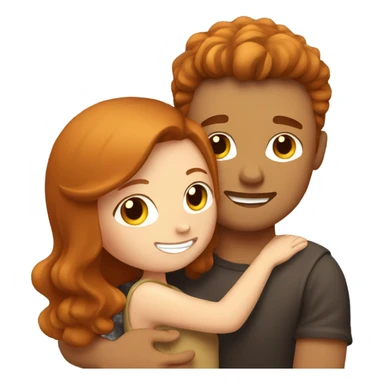 Brown hair girl hugging ginger guy sticker