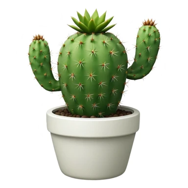 Cactus + white pot sticker