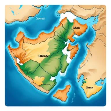 Oman map sticker