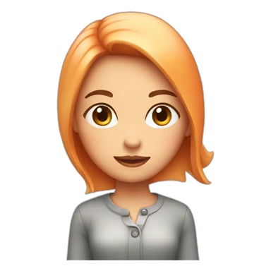 Girl with a big peach sticker