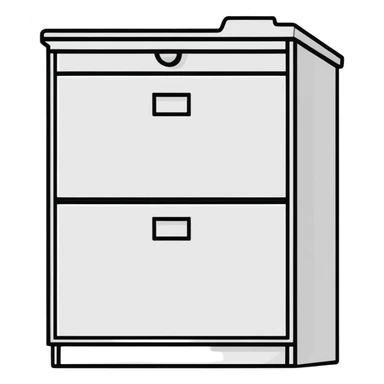file cabinet with documents sticker