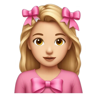 pink bow on a cute girl sticker