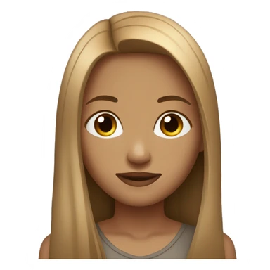 girl long straight hair light brown sticker