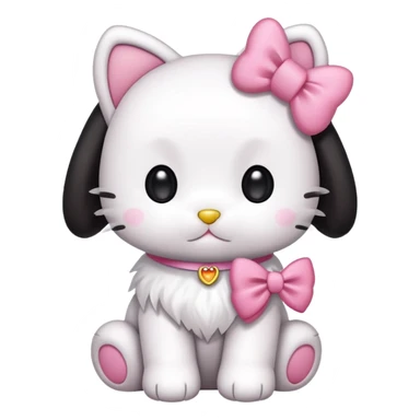 hello kitty as a puppy dog with long black floppy ears sticker
