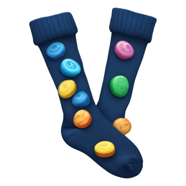 dark blue socks with candies sticker