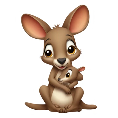 Mother kangaroo having baby kangroo in pocket sticker
