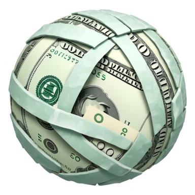 Snow ball with dollar bills  sticker