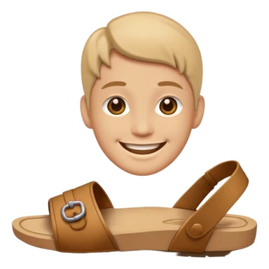 Create a emoji with sandle on hand, a smiley face  sticker