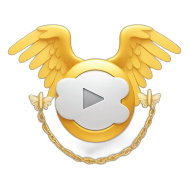 YouTube logo with wing and angel ring sticker