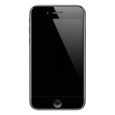 simple black iPhone with a blank screen, apple emoji style sticker