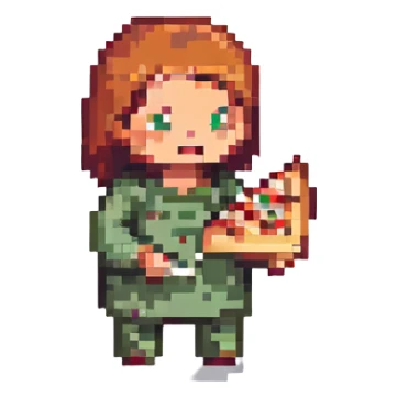 a person eating a slice of pizza sticker