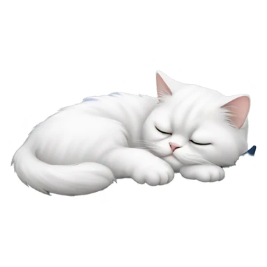 White Persian cat sleeping on crescent moon  sticker