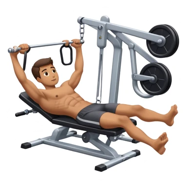 guy lying pec deck fly exercise sticker