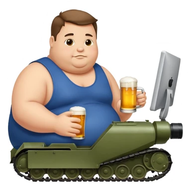 скуф сидит играет в танки и пьет пиво sticker