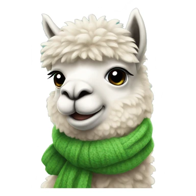 Alpaca with green scarf sticker