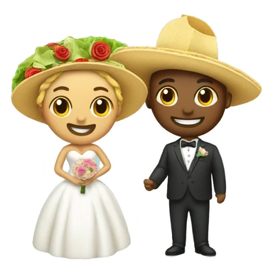 Two tacos getting married  sticker