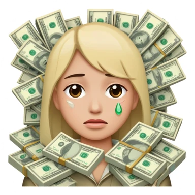 crying emoji with money sticker