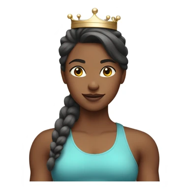 Girl with a crown on working out at the gym  sticker