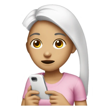 Sick girl with phone and 🎀 sticker