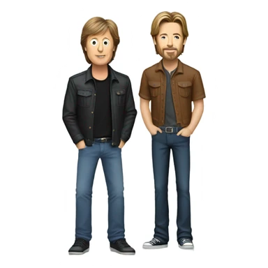 Paul McCartney and Brad Pitt  sticker