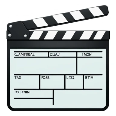 ultra simple film slate outline, black line drawing only, no fill or shading, just essential outlines of a clapperboard sticker