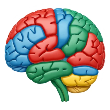 A transparent colourful psychology brain sticker