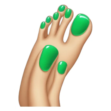 Feet with green nails sticker